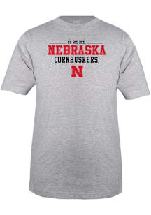 Nebraska Cornhuskers Youth Grey Arched Wordmark Short Sleeve T-Shirt