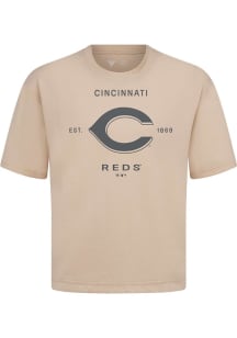 Levelwear Cincinnati Reds Brown Signature Knit Crossway Short Sleeve Fashion T Shirt