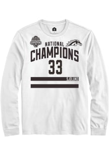 Samuel Sjolund Mens White Western Michigan Broncos NIL 2025 National Champions Shirzee Long Sleeve..
