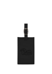 Pitt Panthers Black Leather Luggage Tag