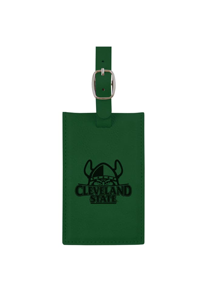Cleveland State Vikings Green Velour Luggage Tag