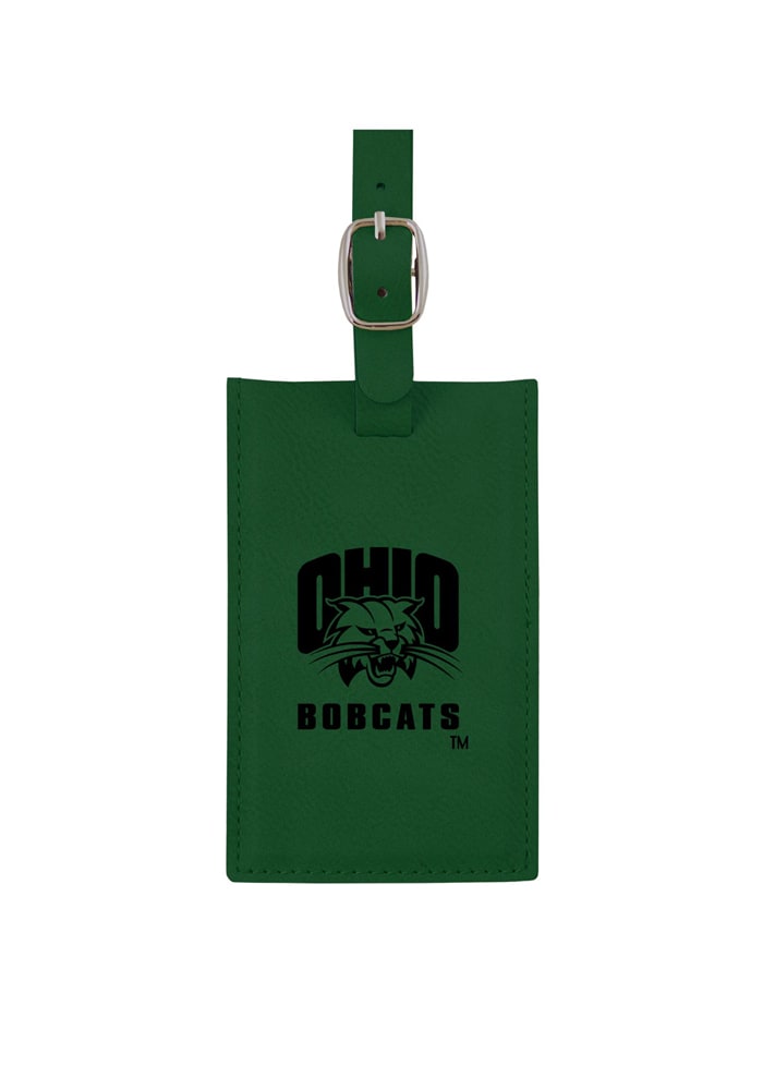 Ohio Bobcats Green Velour Luggage Tag
