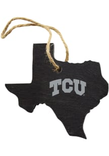 TCU Horned Frogs Slate State Shape Ornament