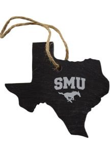 SMU Mustangs Slate State Shape Ornament