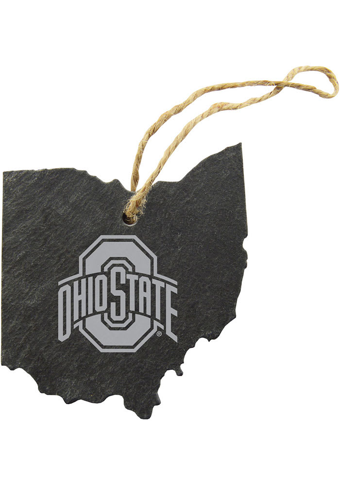 Ohio State Buckeyes Slate State Shape Ornament