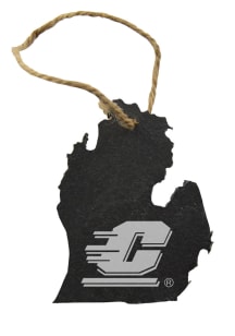 Central Michigan Chippewas Slate State Shape Ornament