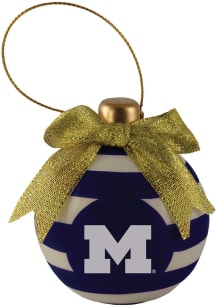 Blue Michigan Wolverines Ceramic Bulb Ornament Ornament