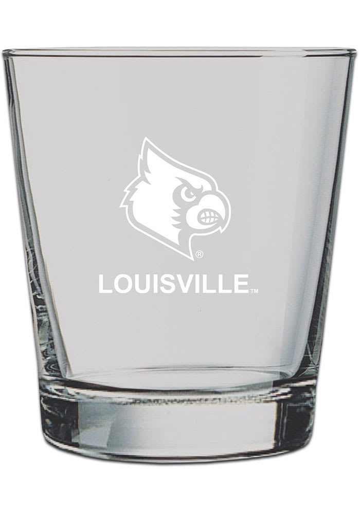 Louisville Cardinals 13oz Logo Engraved Rock Glass