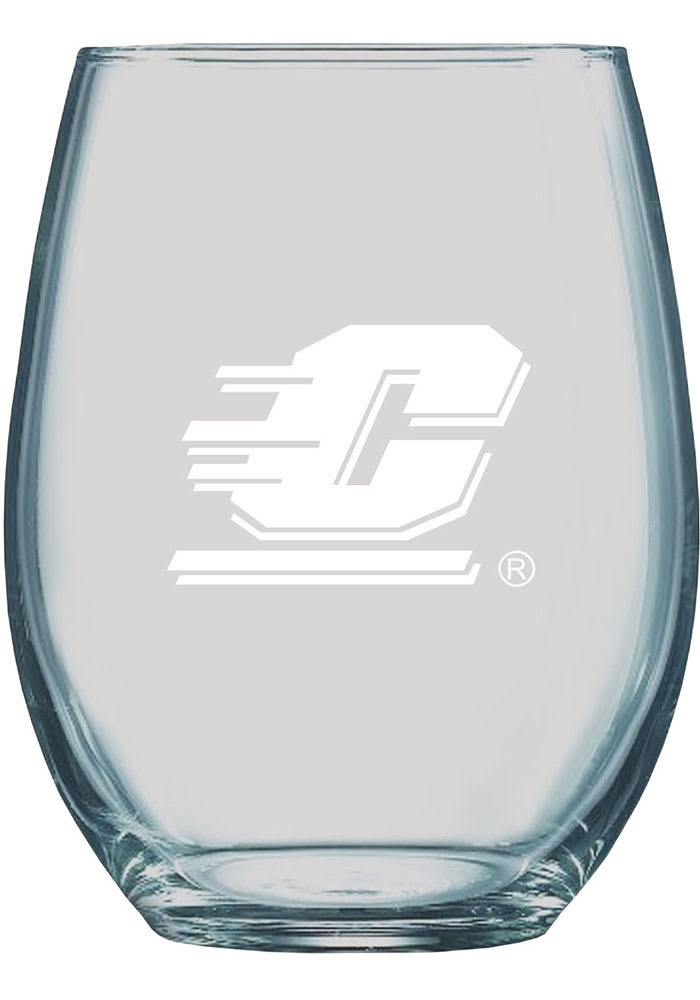 Central Michigan Chippewas 21oz Logo Engraved Stemless Wine Glass
