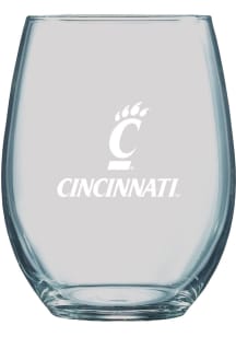 Cincinnati Bearcats 21oz Logo Engraved Stemless Wine Glass