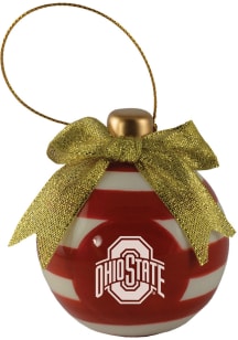 Red Ohio State Buckeyes Ceramic Bulb Ornament Ornament