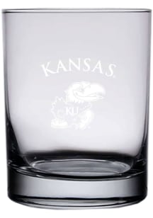 Kansas Jayhawks 14oz Etched Rock Glass