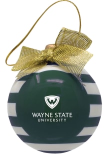 Wayne State Warriors Ceramic Bulb Ornament