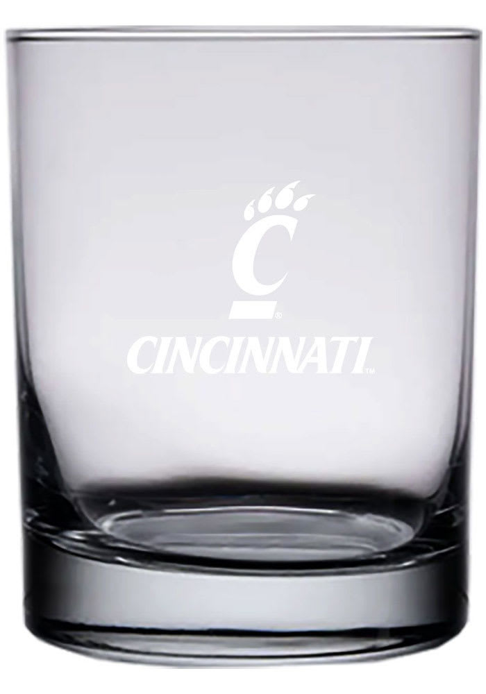 Cincinnati Bearcats 14oz Etched Rock Glass