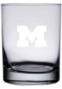 Michigan Wolverines 14oz Etched Rock Glass