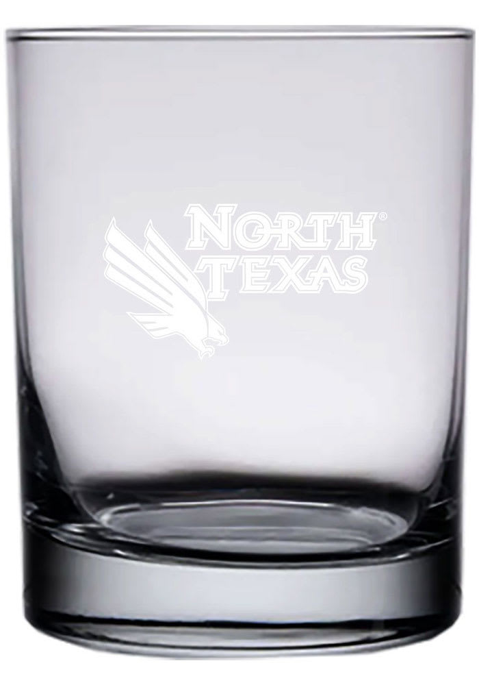 North Texas Mean Green 14oz Etched Rock Glass