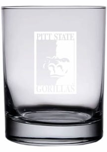 Pitt State Gorillas 14oz Etched Rock Glass