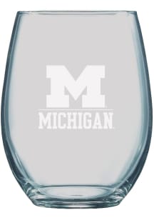 Michigan Wolverines 21oz Etched Stemless Wine Glass