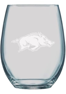 Arkansas Razorbacks 21oz Etched Stemless Wine Glass