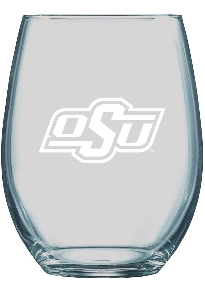 Oklahoma State Cowboys 21oz Etched Stemless Wine Glass