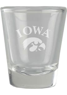 White Iowa Hawkeyes 2oz Etched Shot Glass