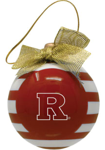 Red Rutgers Scarlet Knights Ceramic Bulb Ornament