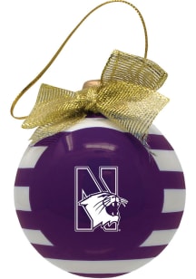 Purple Northwestern Wildcats Ceramic Bulb Ornament