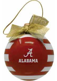 Alabama Crimson Tide Ceramic Striped Ball Ornament