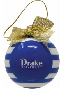 Drake Bulldogs Ceramic Striped Ball Ornament
