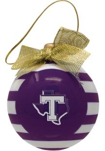 Tarleton State Texans Ceramic Striped Ball Ornament