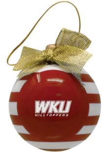 Western Kentucky Hilltoppers Ceramic Striped Ball Ornament