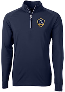 Cutter and Buck LA Galaxy Mens Navy Blue Adapt Eco Big and Tall Qtr Zip