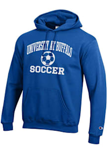 Champion Buffalo Bulls Mens Blue Soccer Powerblend Long Sleeve Hoodie