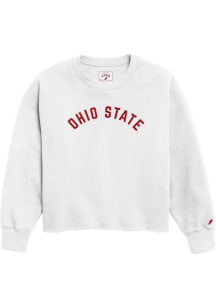 Womens Ivory Ohio State Buckeyes Reverse Fleece Crew Sweatshirt