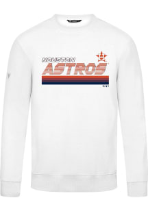Levelwear Houston Astros Mens White Zane Breaker Long Sleeve Crew Sweatshirt