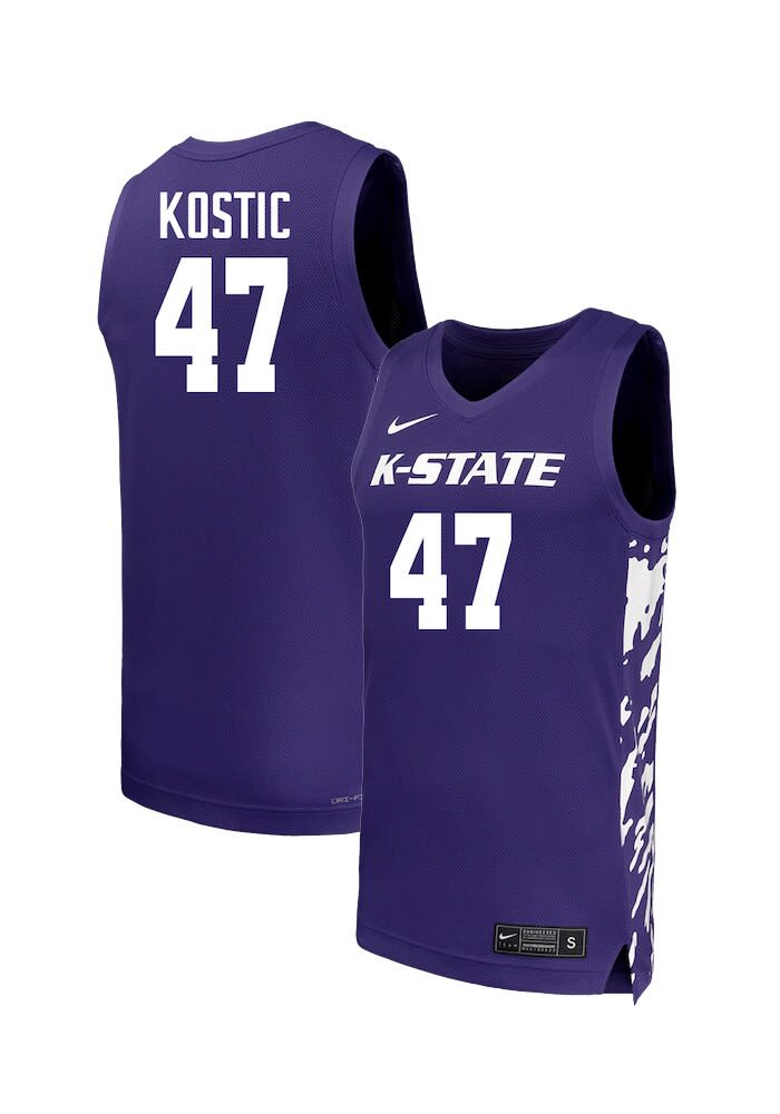 Andrej Kostic Mens PURPLE K-State Wildcats NIL Name And Number