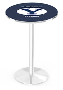 BYU Cougars Chrome Round Base Pub Table