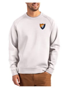 Mens Illinois Fighting Illini Grey Cutter and Buck Vault Roam Crew Sweatshirt