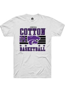 Jenessa Cotton Rally Mens White K-State Wildcats NIL Striped Player T Shirt