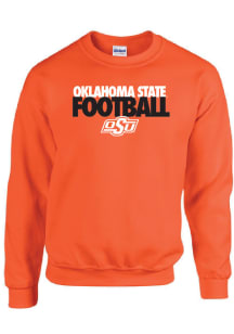 Oklahoma State Cowboys Mens Orange Two Tone Football Long Sleeve Crew Sweatshirt