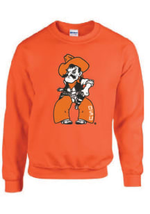 Oklahoma State Cowboys Mens Orange Big Pistol Pete Long Sleeve Crew Sweatshirt