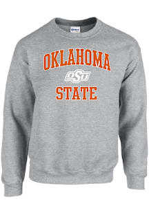 Oklahoma State Cowboys Mens Grey Number One Design Long Sleeve Crew Sweatshirt