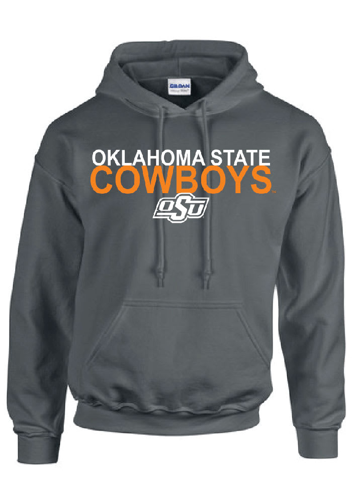 Oklahoma State Cowboys Mens Charcoal Two Tone Long Sleeve Hoodie