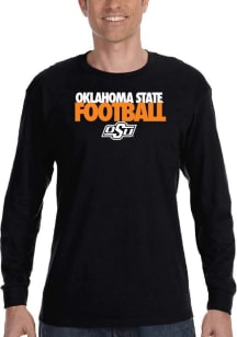 Oklahoma State Cowboys Black Two Tone Football Long Sleeve T Shirt