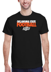 Oklahoma State Cowboys Black Two Tone Football Short Sleeve T Shirt