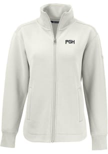 Cutter and Buck Pittsburgh Pirates Womens White City Connect Roam Light Weight Jacket