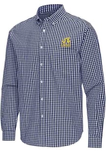 Mens Drexel Dragons Navy Blue Antigua Ellis Long Sleeve Dress Shirt