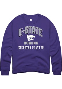 Kiersten Playter Rally Mens Purple K-State Wildcats NIL Arch Logo Player Crew