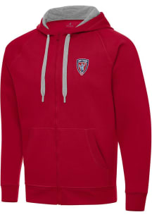 Antigua Indy Eleven Mens Red Victory Long Sleeve Full Zip Jacket