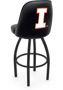 Black Illinois Fighting Illini Padded Swivel Pub Stool